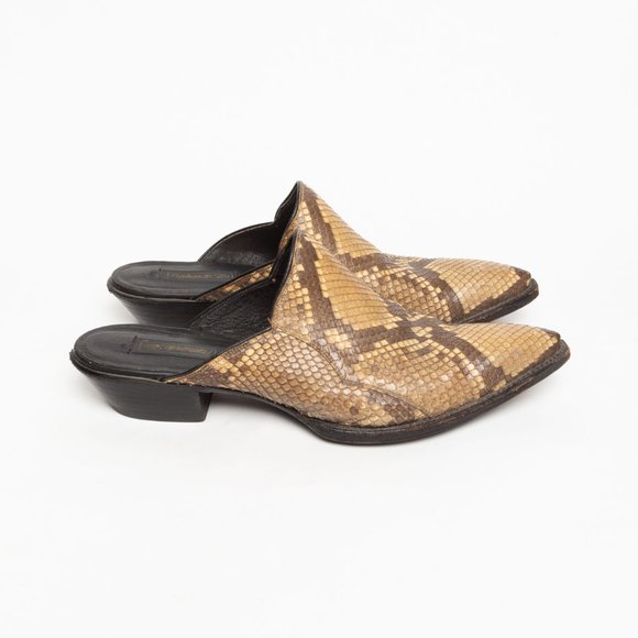 SOLD - VTG Western Snakeskin Mules by Panhandle Slim - Picture 4 of 11